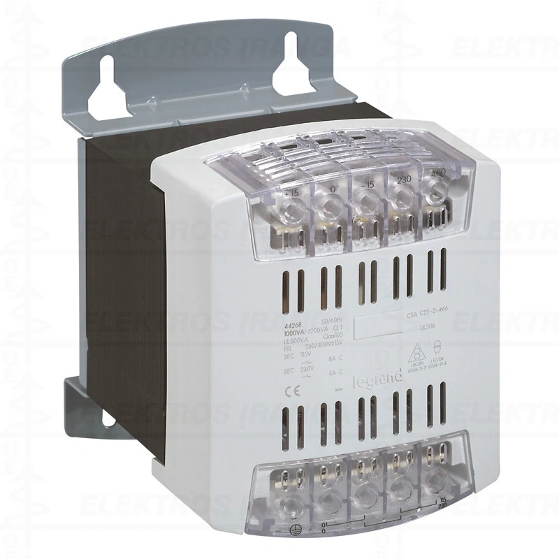 Transformatorius izoliuojantis 1F 1000VA, prim 460 ±20 VAC, sec 2x115 VAC, IP00