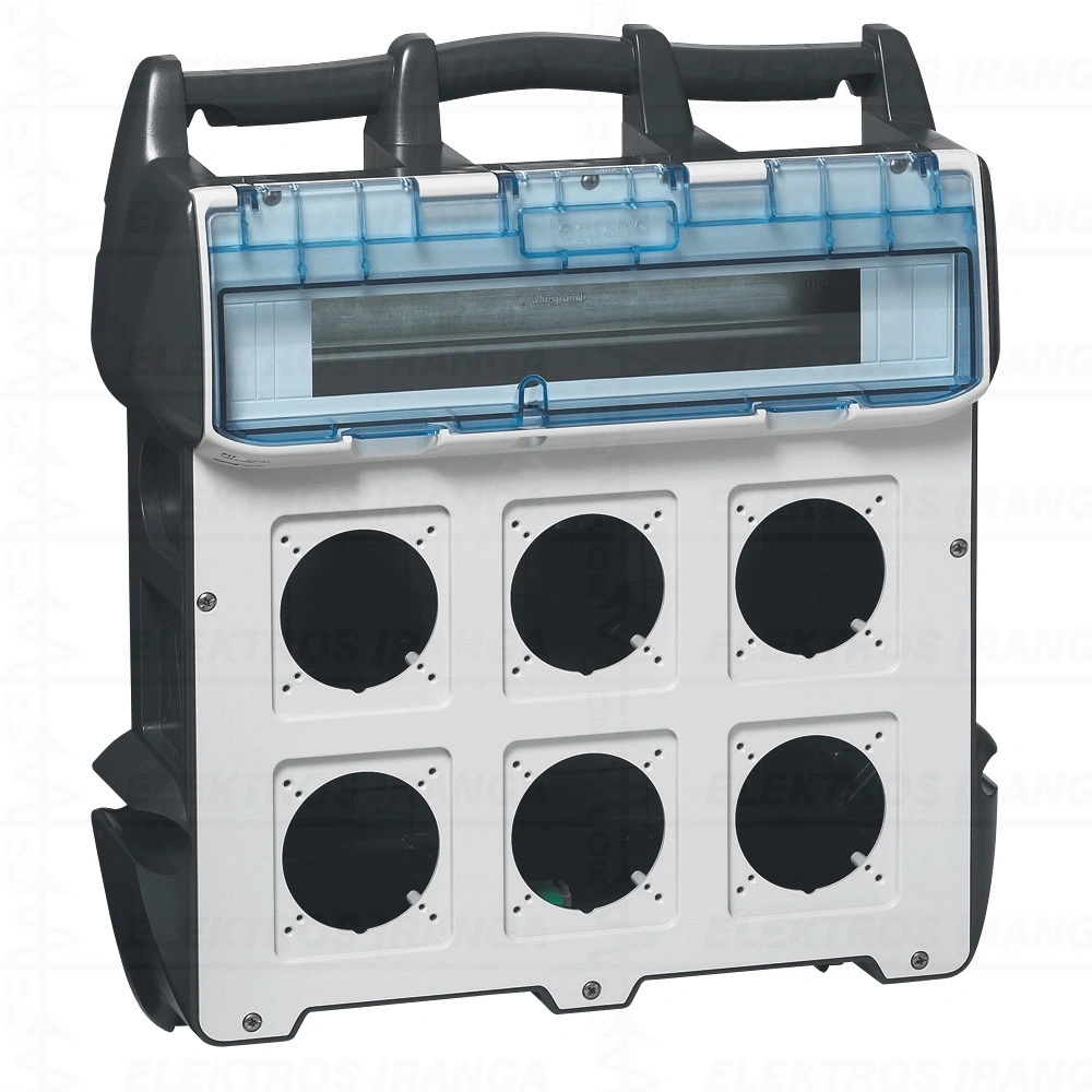 P17 20 mod. rozečių skydelis, 6+2 tuščios vietos 84x84/94 (70x70), 75x75 (60x60)IP66 16A ir 32A rozetėms, UV atsparus