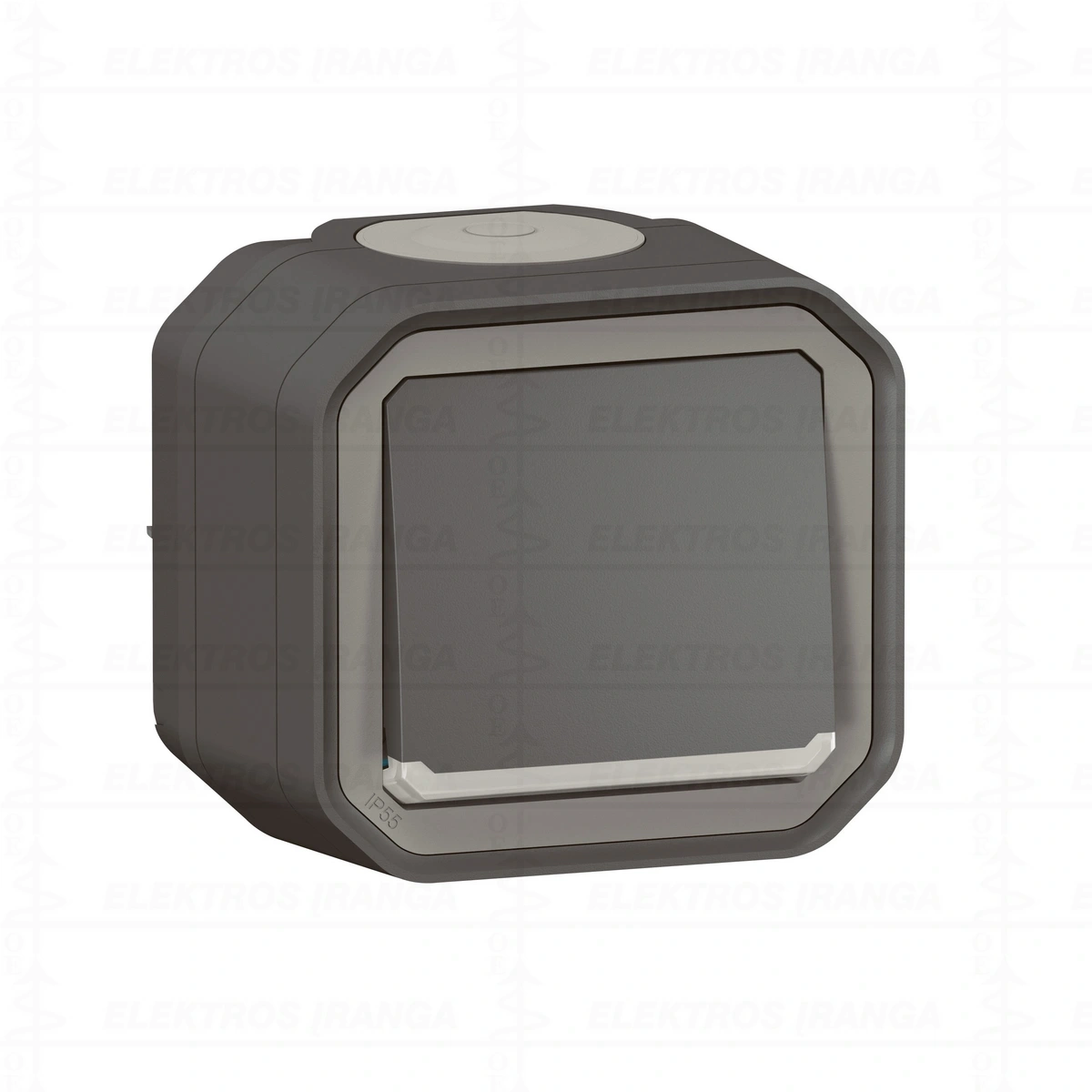 Mygtukas 1 klavišo IP55 10A su šviesine indikacija 230Vac išjungus ANTHRACITE push-in virštinkinis