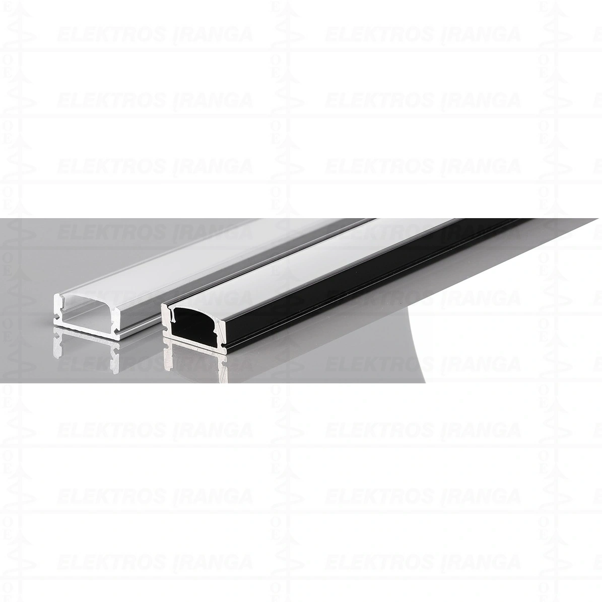 PROFILE-S1 virštinkinis aliuminis profilis su matiniu reflektorium LED juostai SILVER spalva 17,4x7mm max juostos plotis 12mm 2m=1vnt. (su 2x dangteliai, 3x laikikliai)