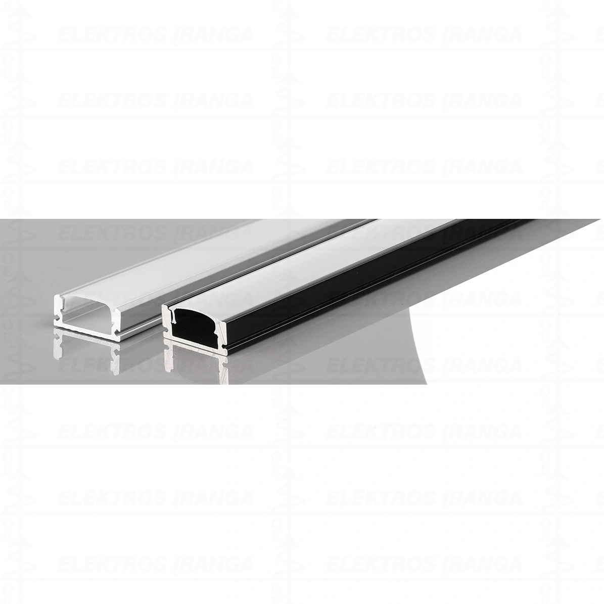 PROFILE-S1 virštinkinis aliuminis profilis su matiniu reflektorium LED juostai SILVER spalva 17,4x7mm max juostos plotis 12mm 2m=1vnt. (su 2x dangteliai, 3x laikikliai)