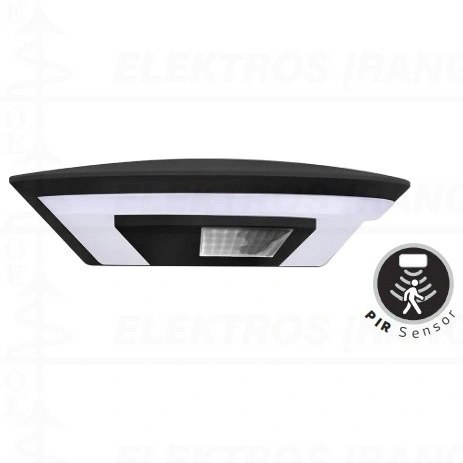 MAGMA-15 15W BL 4200K šviestuvas laukui sieninis su PIR judesio jutikliu juodas 170-260V LED IP54 270x70mm