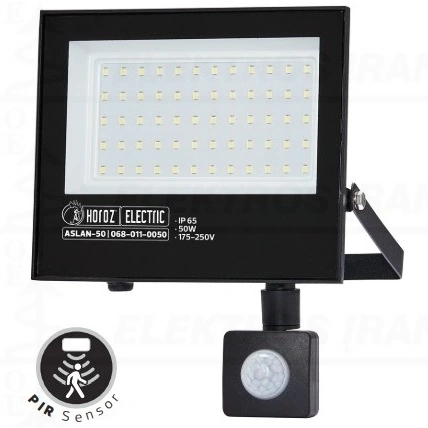 ASLAN/S20 20W 6400K šviestuvas / prožektorius su PIR judesio jutikliu juodas 175-250V LED IP65 142x102x40mm