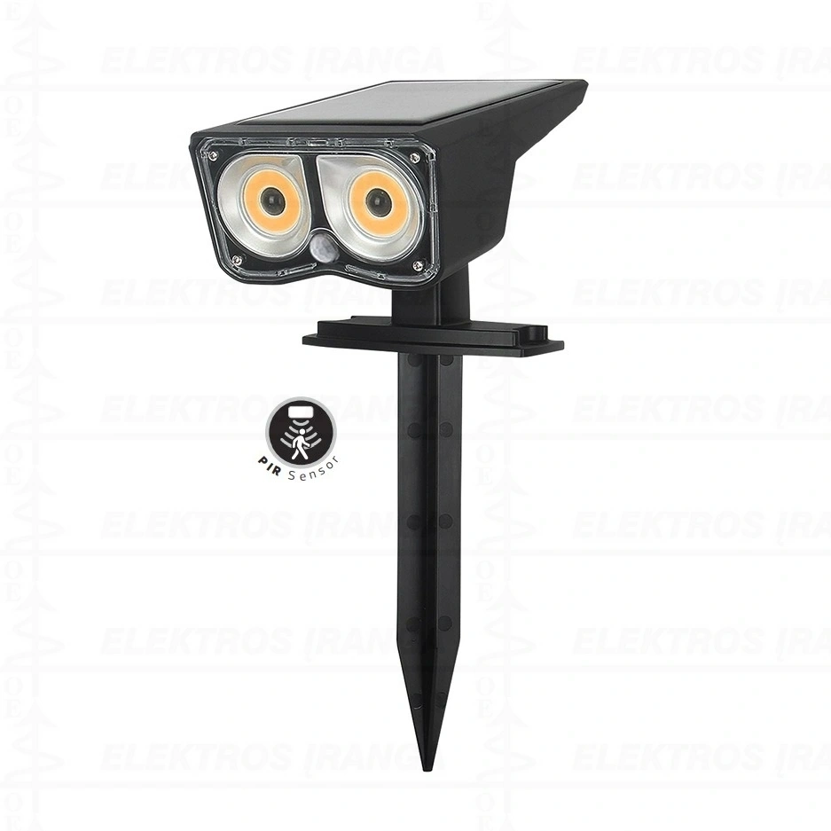 OZMO 3W 4000K LED autonominis sieninis ar kiemo vejos šviestuvas 3.7V Li-iON 1200 mAh su PV saulės baterija ir integruotu PIR judesio jutikliu