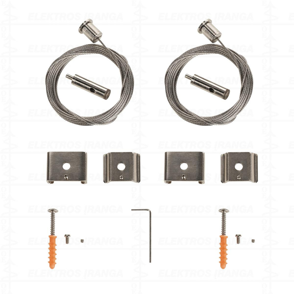 Steel wire suspension for EUTRAC®, S-TRACK and 1 phase tracks, 5m, set of two