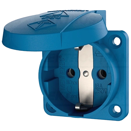 Lizdas SCHUKO 16A 2P+PE IP54/skyd.mėlynas