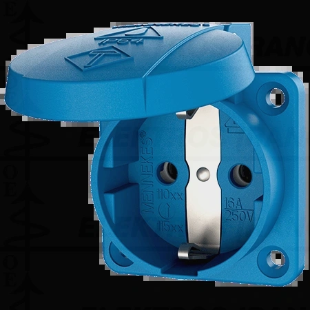 Lizdas SCHUKO 16A 2P+PE IP54/skyd.mėlynas