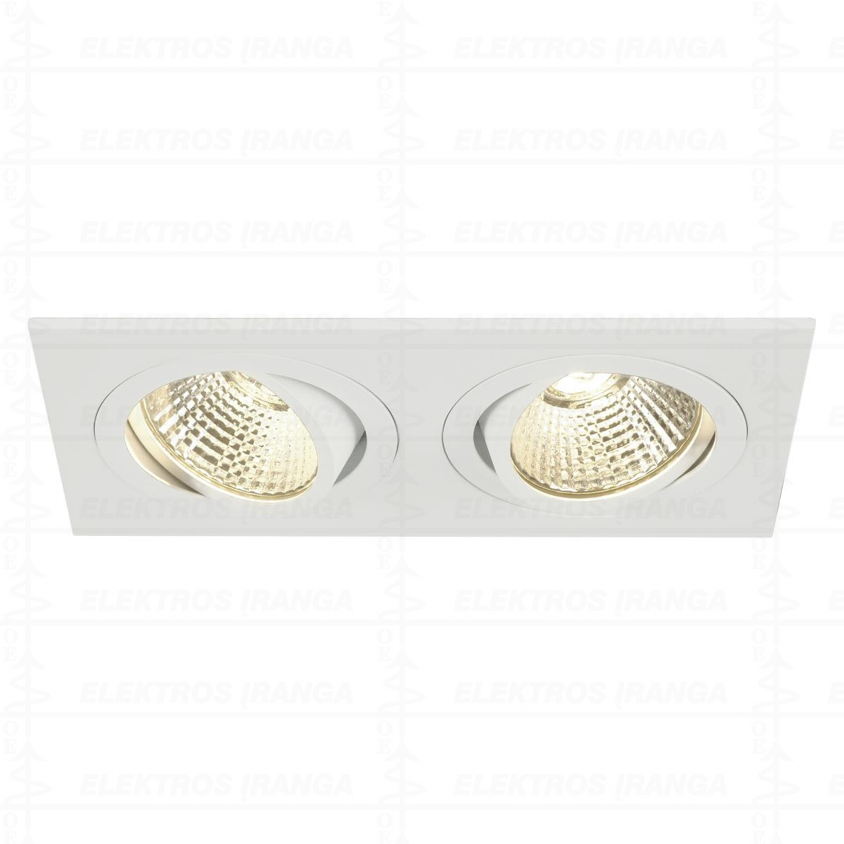 NEW TRIA 2 DL SQUARE SET, matt white, 2x 6W, 38°, 3000K, incl. driver, clip springs