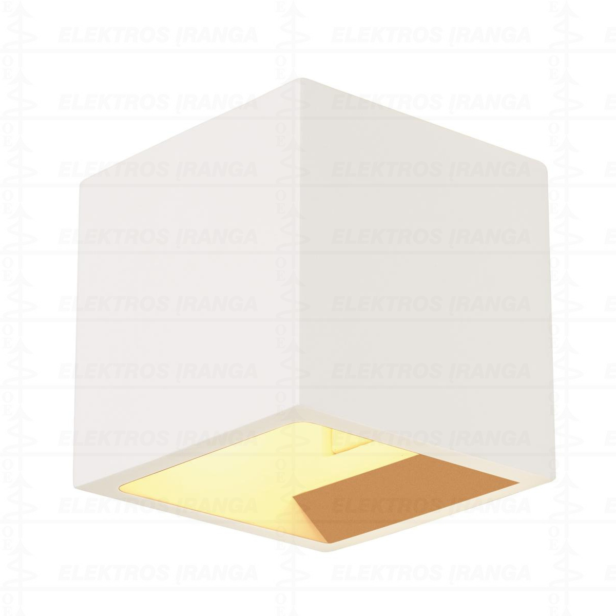 PLASTRA CUBE wall light, square, white plaster, G9, max. 42W