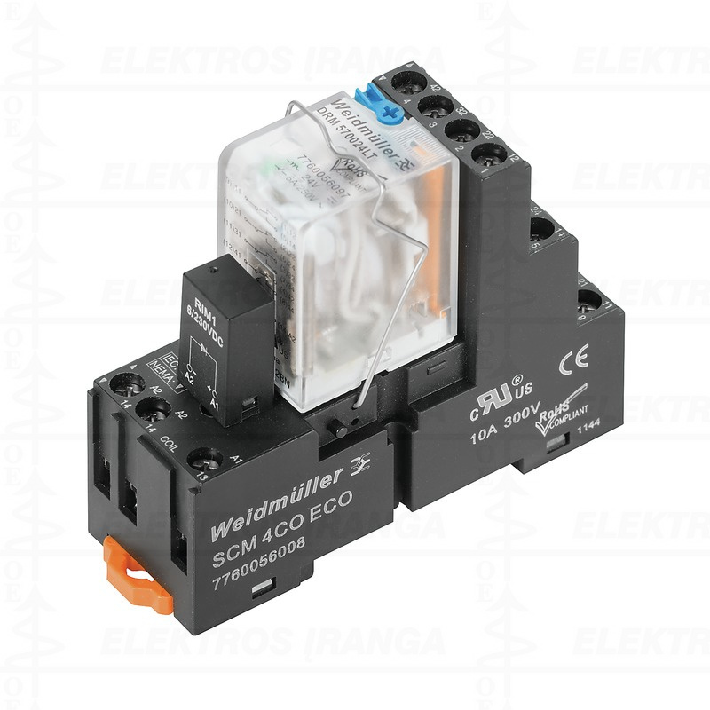 DRMKIT 24VDC 4CO LD/PB relė su lizdu