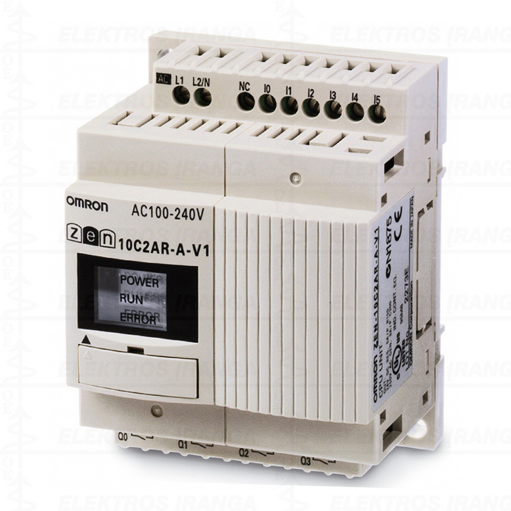 Programuojama relė, 24VDC maitinimas, 6x 24VDC įėjimai (2 gali būti naudojami kaip 0-10V analoginiai), 4x reliniai išėjimai 5A, RTC, LED indikatoriai