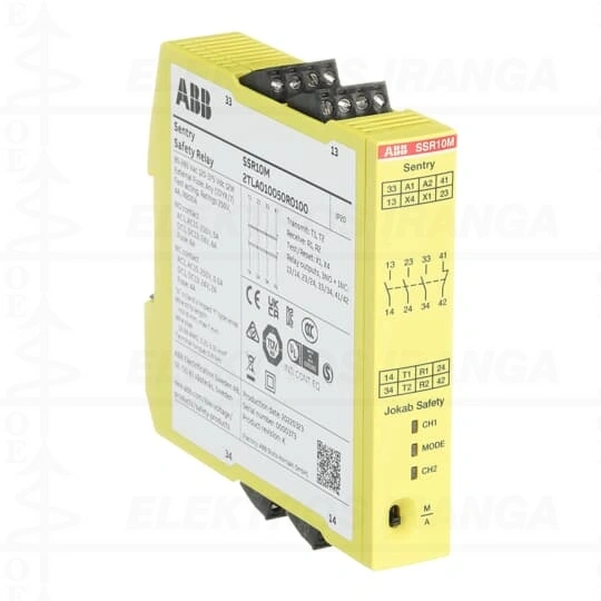 Saugos relė, 3PST-NO, SPST-NC, SSR10M, DIN Rail, 5 A, 85-65VAC/120-375VDC