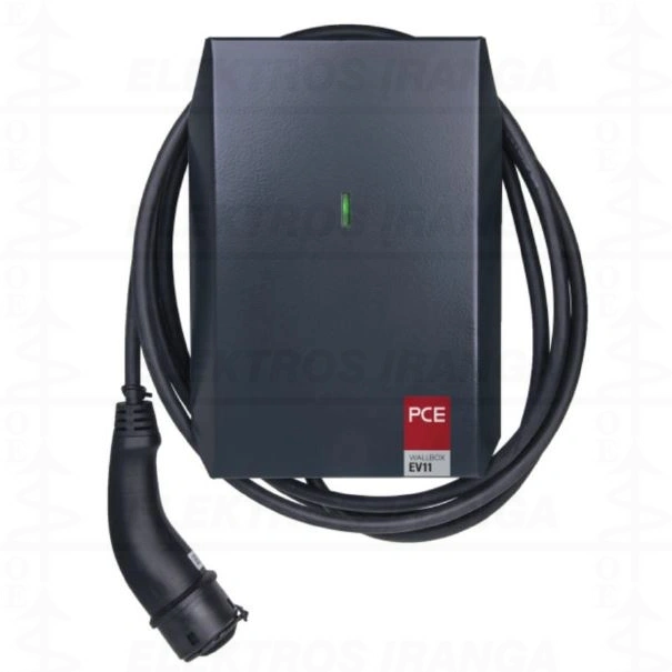 Wallbox EV11 automobilio  įkrovimo stotelė 11 kW, 400 V, 16 A, su prijungtu 5 m laidu ir 2 tipo kištuku, IP44, IK08, PCE