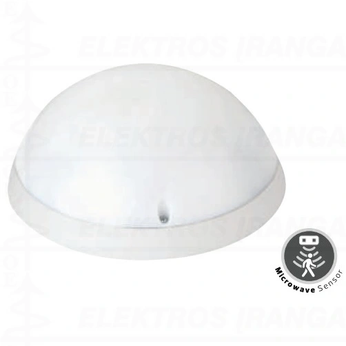 AQUA FULLMOON OPAL 20W 3000K šviestuvas virštinkinis baltas su mikrobangų MWS judesio jutikliu 165-265V LED IP54 250x202x105mm