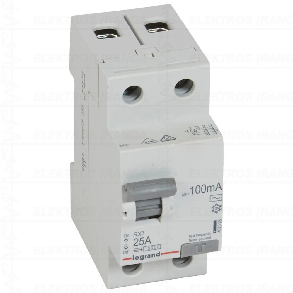 RX3 RCCB 2P 25A AC 100mA srovės nuotėkio apsauga