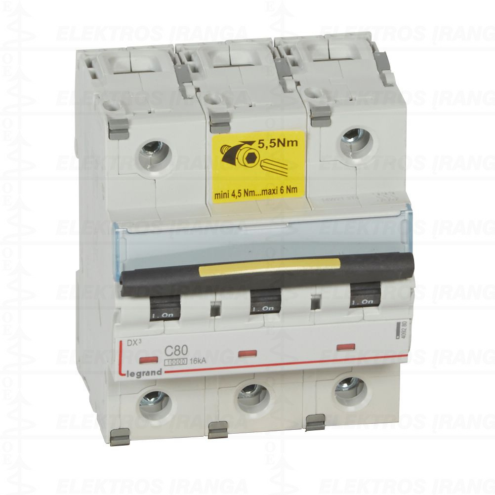 DX3 3P C80 MCB 10kA/16kA automatinis jungiklis
