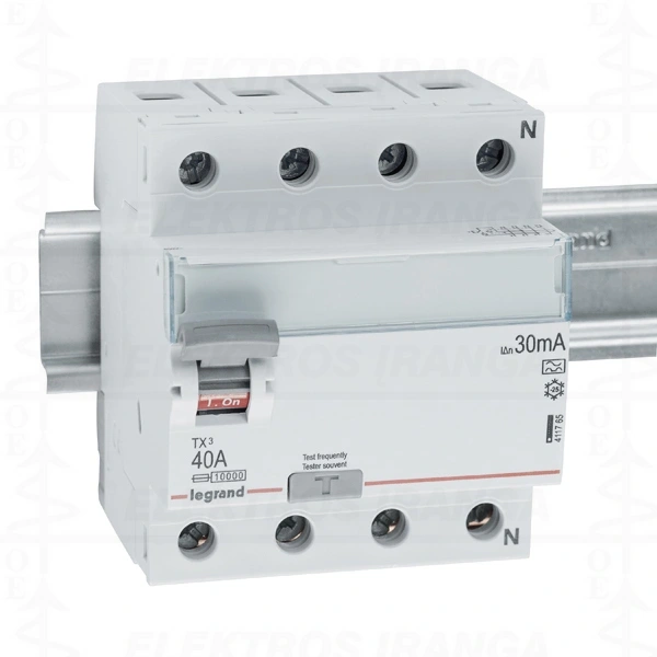 TX3 RCCB 4P D 40A 30MA srovės nuotėkio apsauga A