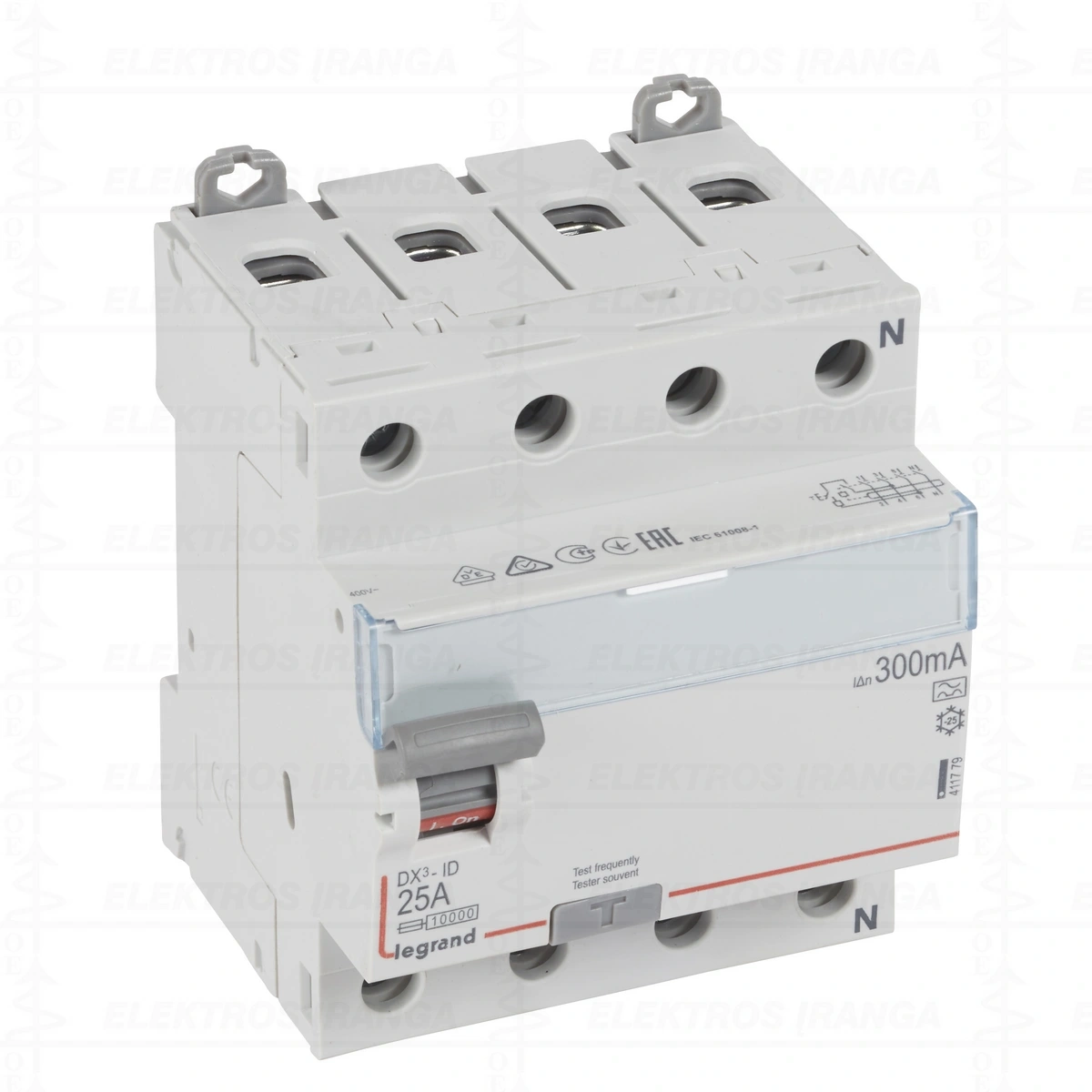 DX3-ID 4PR 25A A 300mA srovės nuotėkio apsauga