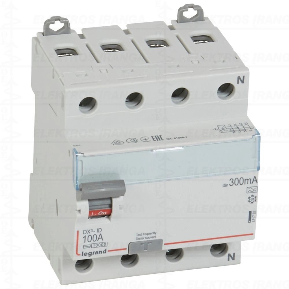 DX3-ID 4PR 100A A 300mA srovės nuotėkio apsauga