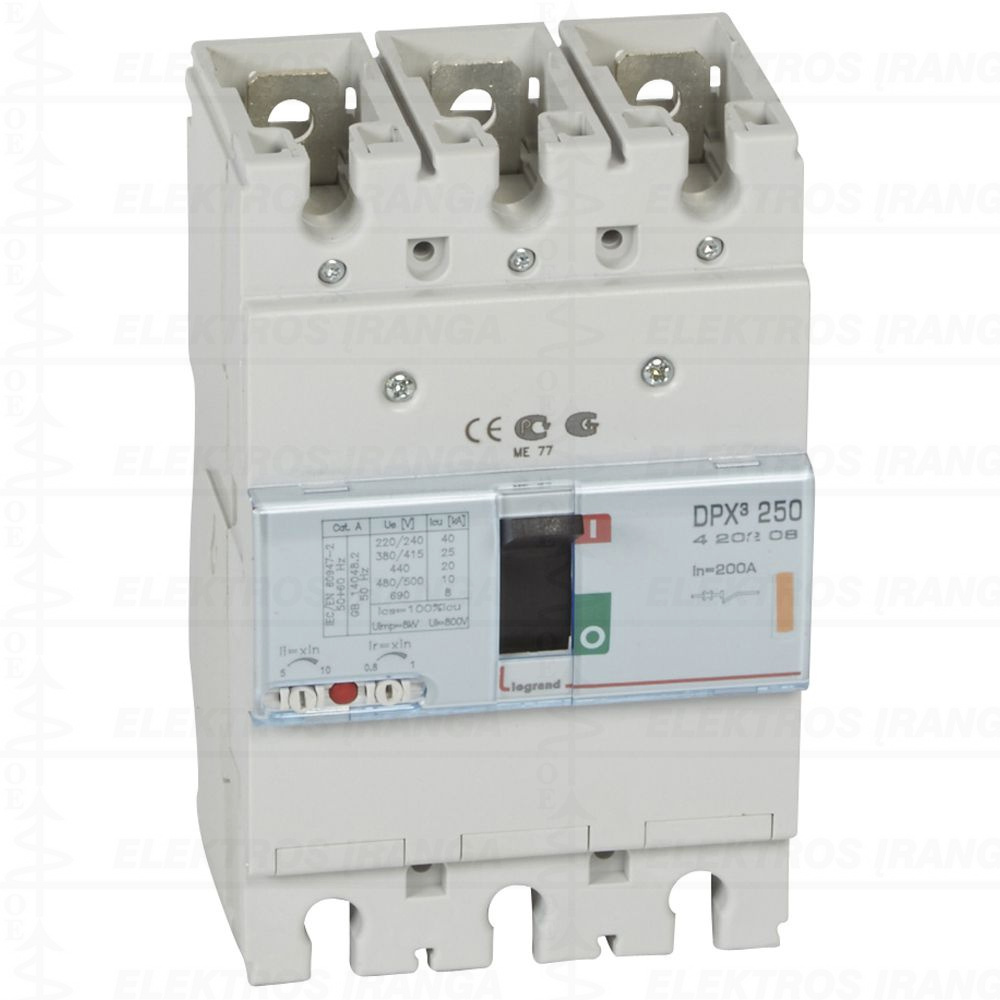 DPX3 250TM 3P 200A 25kA automatinis jungiklis MCCB