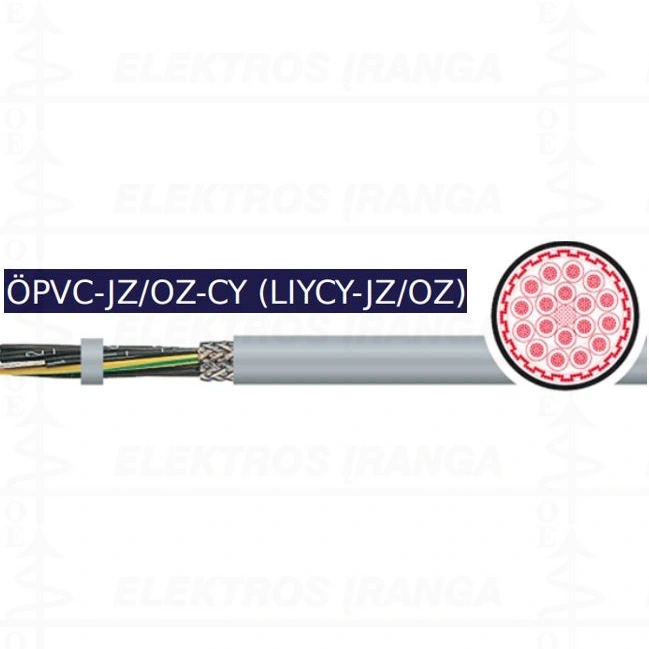 Kabelis OPVC-JZ-CY(LIYCY-JZ) 4x2,5 pilkas,  ekranuotas
