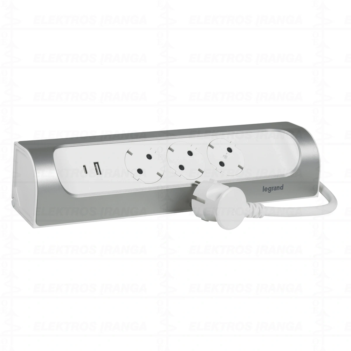 Prailgintuvas su USB A+C, trys lizdai 2P+E schuko, laidas 1m 1,5m2
