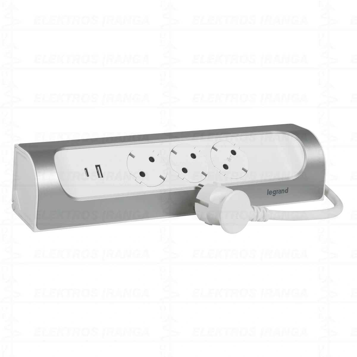 Prailgintuvas su USB A+C, trys lizdai 2P+E schuko, laidas 1m 1,5m2