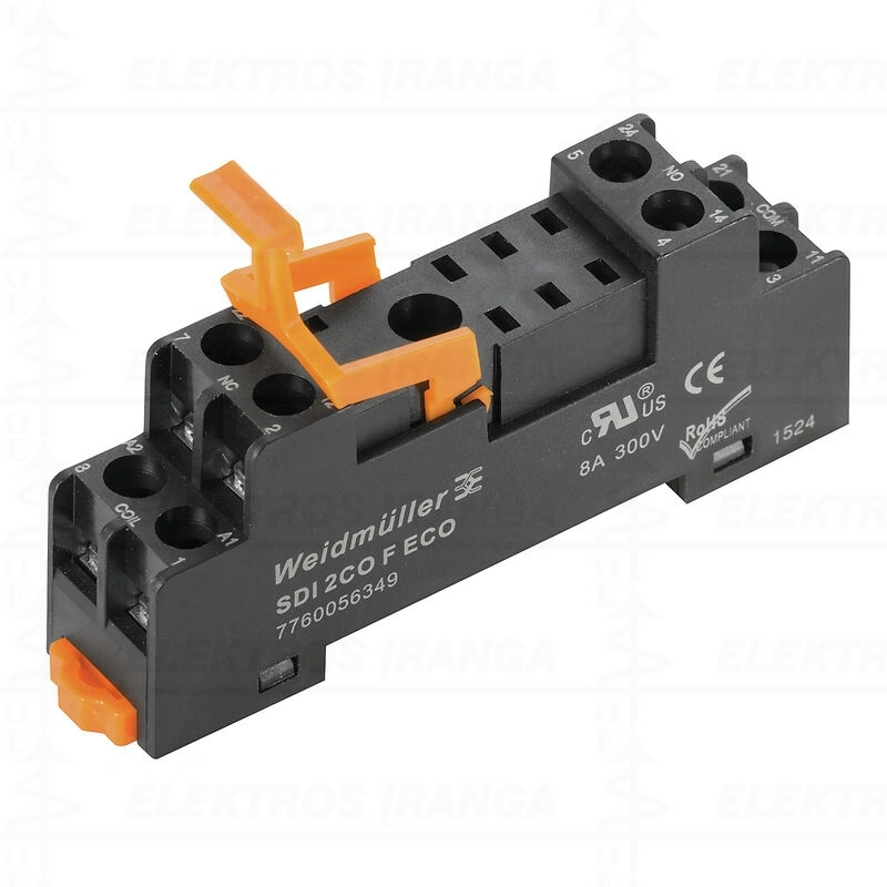 SDI 2CO F ECO lizdas DRI relėms, 2 CO, 8 A