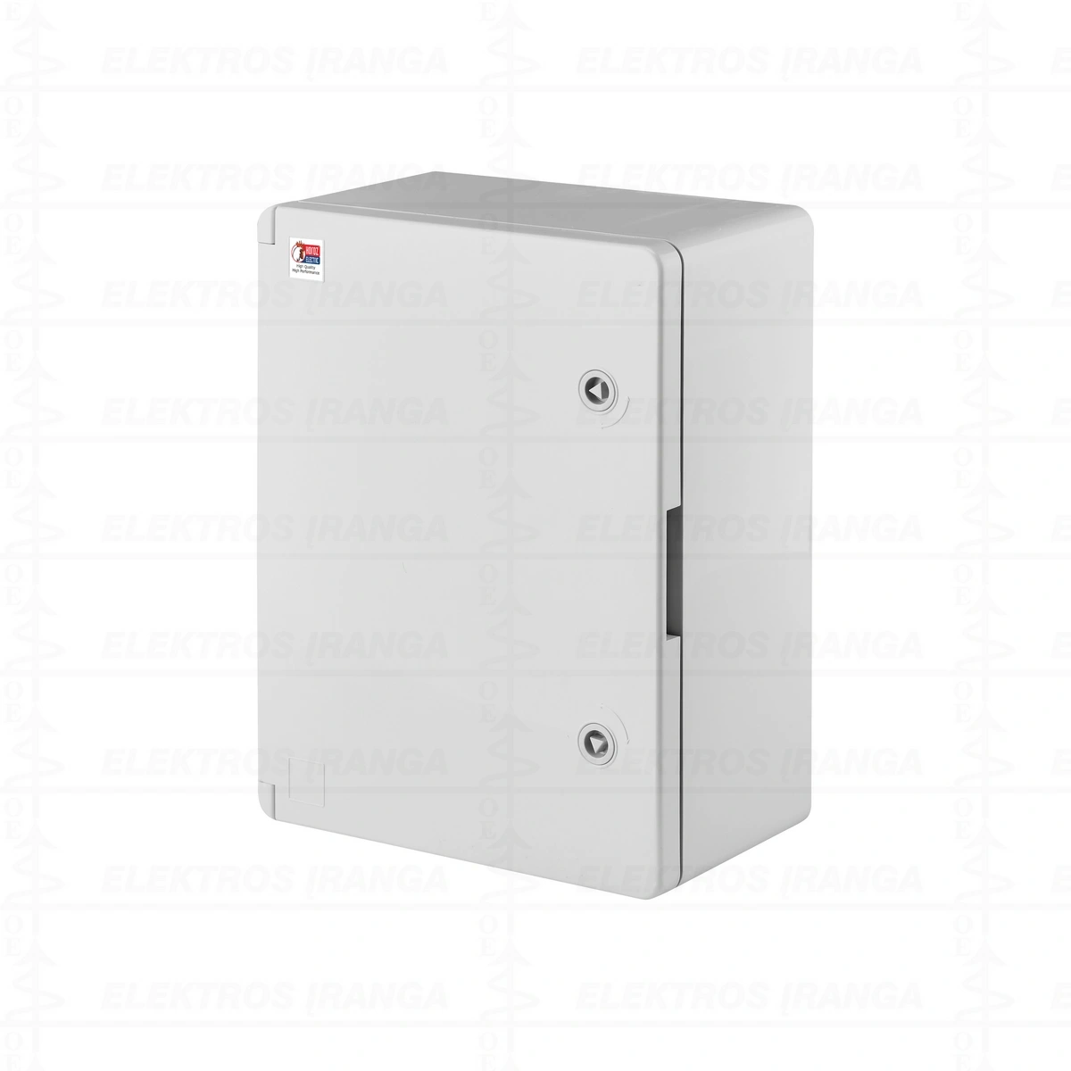 TEB ABS skydelis / dėžutė 400X300x170 IP65 su montažine plokšte ir tvirtinimo ausimis, 2 trikampiai užraktai