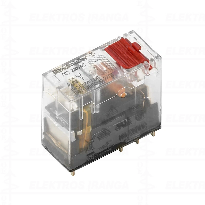 RCI484T30 relė 2CO, 230 VAC, 8A, TEST+LED