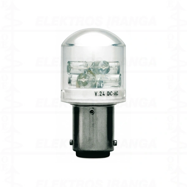 BA15D24LB lempute LED balta 24VDC/AC