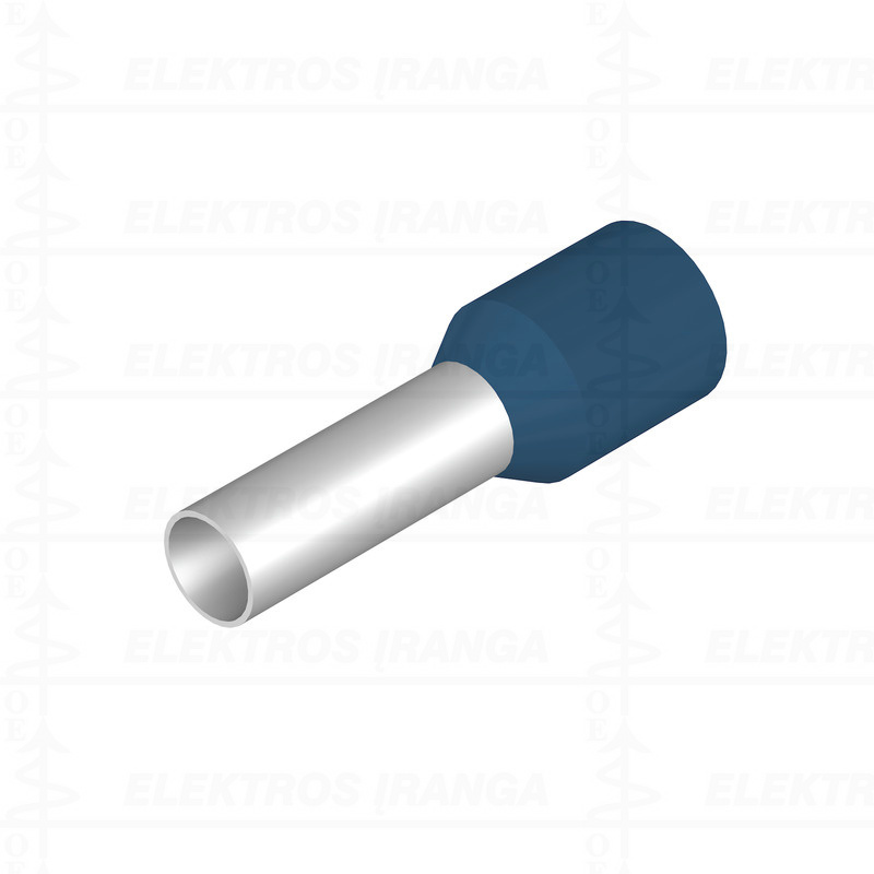 H2,5/14D BL BD antgaliai izoliuoti mėlyni juostelėmis, 2,5mm2, L8, 500 vnt., DIN