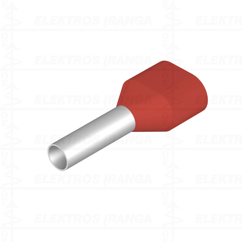 H1,0/15D ZH R SV antgaliai izoliuoti, 1mm2 L8, dvigubi, raudoni, 100 vnt. UL, DIN