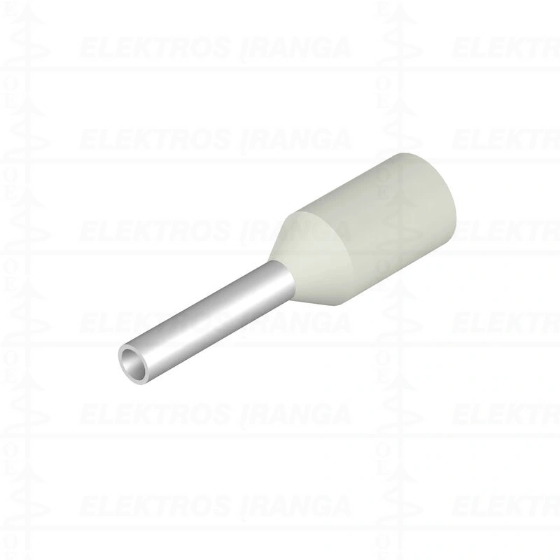 H0,5/12D W izoliuoti antgaliai, 500 vnt, balti, L6 mm, DIN