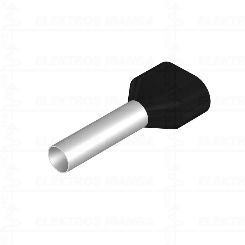 H6,0/29 ZH SW izoliuotas antgalis juodas dvigubas 6mm², L-18mm