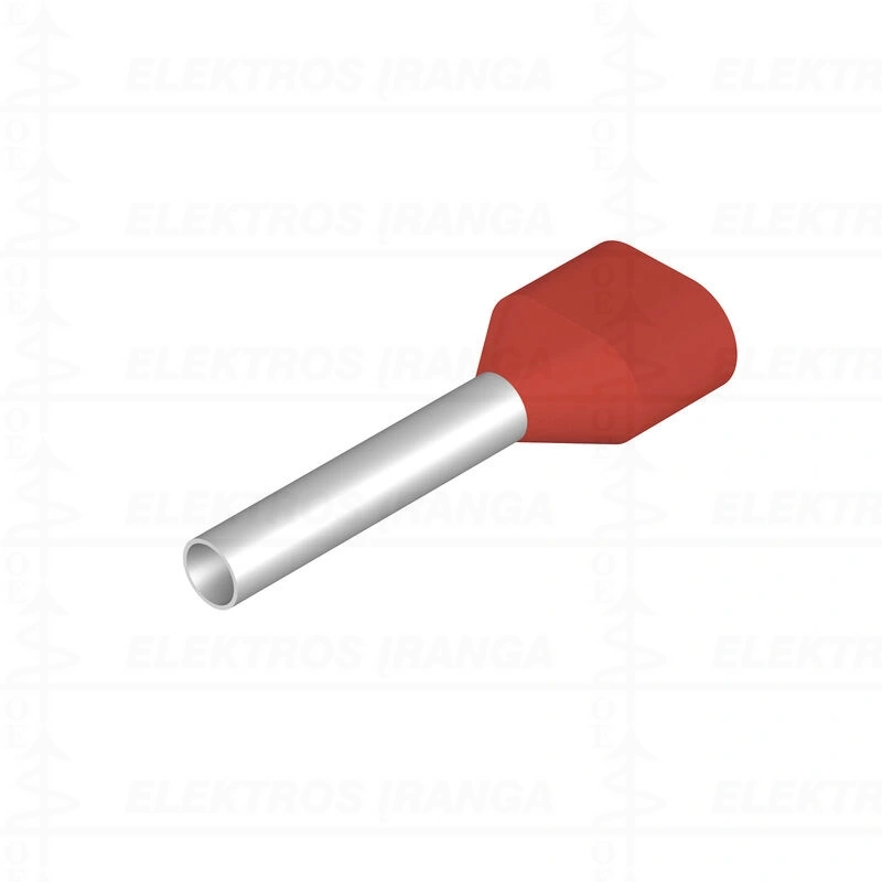 H1,0/19D ZH R antgalis izoliuotas dvigubas 1.0mm², L=12mm, raudonas, 500vnt/pak