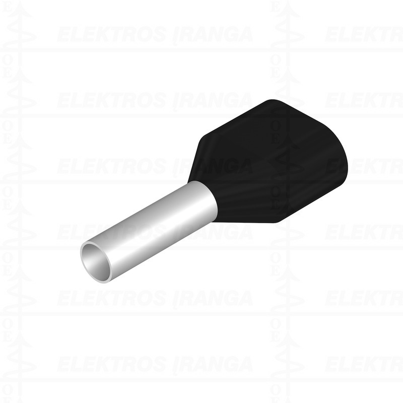 H1,5/16D ZH SW izoliuoti antgaliai 1,5mm L8, dvigubi juodi 500 vnt UL, DIN
