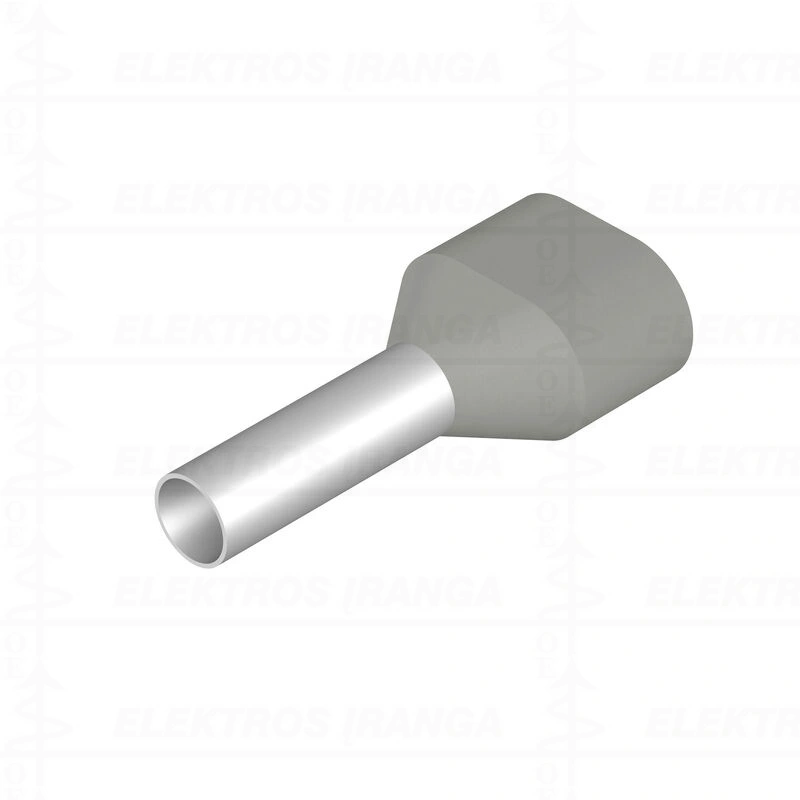 H4,0/22D ZH GR izoliuoti antgaliai 4mm2 L12, dvigubi pilki, 100 vnt., DIN