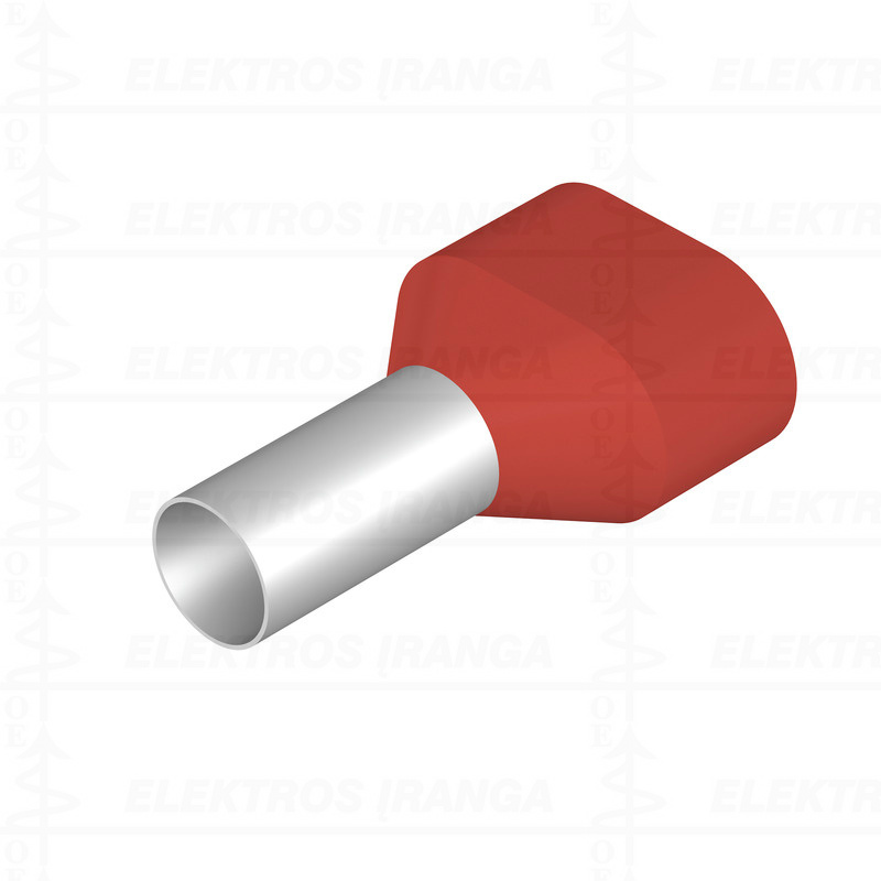 H10,0/24D ZH R antgaliai izoliuoti, 10 mm², L12, dvigubi, raudoni, 100vnt. UL, DIN
