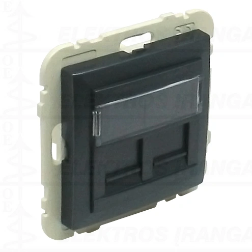 Dviguba 2xRJ45 lizdo apdaila, pilkos sp. Logus 90 Efapel