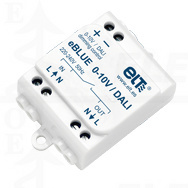 Reguliatorius apšvietimui, belaidis eBLUE DALI bus-VDC 9-12V, arba 0-10V, BLE bluetooth, IN-230VAC, +1NO kontaktas max Ith=0,6A suderinamas su CASAMBI