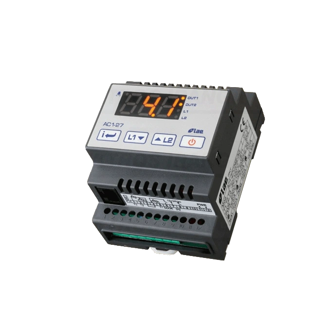 AC1-27PS2RE-B Temperatūros reguliatorius Pt100, 2rel, RS485 230V modulinis