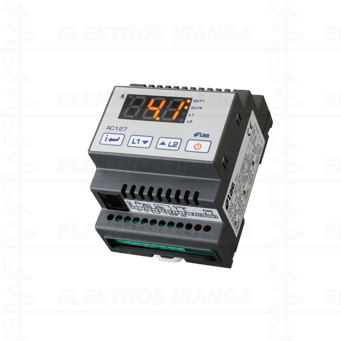 AC1-27TS2RE Temperatūros reguliatorius NTC10K, PTC1000, 2rel, RS485, 230V modulinis