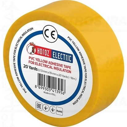 Geltona Soft-PVC-Film izoliacija lipni 19mm x 18m elektros instaliacijai