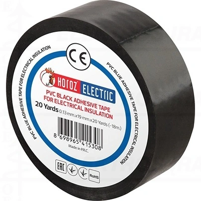 Juoda Soft-PVC-Film izoliacija lipni 19mm x 18m elektros instaliacijai