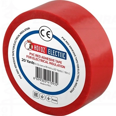 Raudona Soft-PVC-Film izoliacija lipni 19mm x 18m elektros instaliacijai