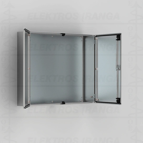 INOX metalo skydas 1200x1200x400 su montažine plokšte, IP 55 TYPE 12, 13 IK 10