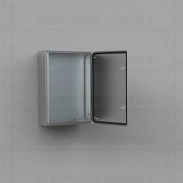 INOX metalo skydas 400x300x210 (plienas 316) IP66 su montažine plokšte
