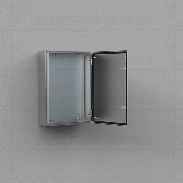 INOX metalo skydas 800x800x300 IP66 su montažine plokšte