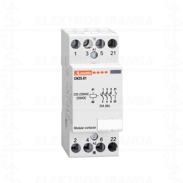 Mod. kontaktorius 4P 3NO+1NC 25A AC1 220/230V